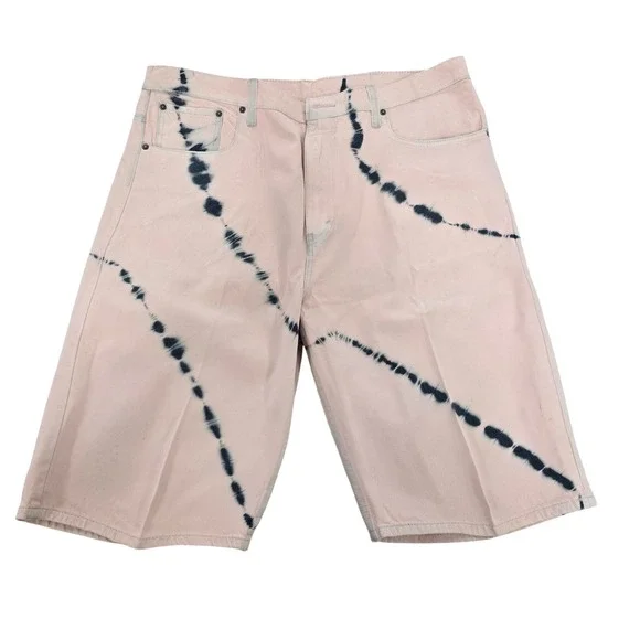Levi's 569 Loose Straight Shorts Pink‎ Black Tie Dye Mens 38 - Picture 2 of 13
